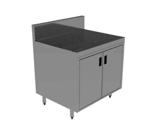 Advance Tabco PRSCD-19-36-M Underbar Drainboard, 36"W x 25"D x 36"H - Cabinet Base with Removable Hinged Doors and Fixed Mid Shelf