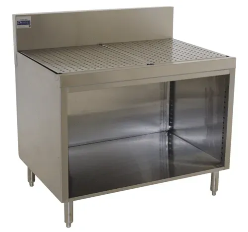 Advance Tabco PRSCO-19-42 Underbar Drainboard, 42"W x 25"D x 36"H - Open Front Cabinet Base