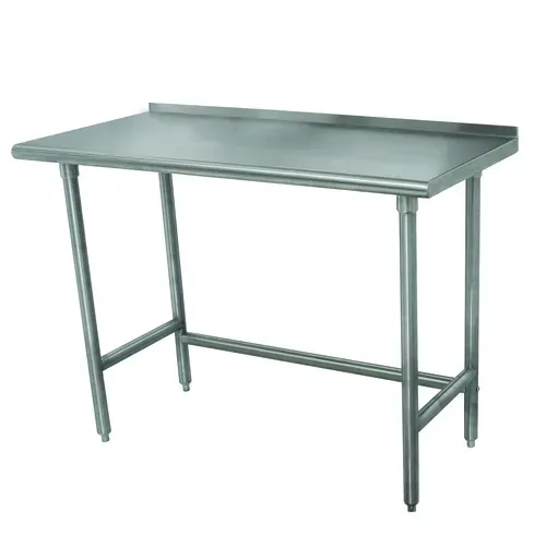 Advance Tabco TFLAG-363-X Work Table, 16 Gauge Stainless Steel Top with Open Base and 1 1/2" Backsplash - 36"W x 36"D
