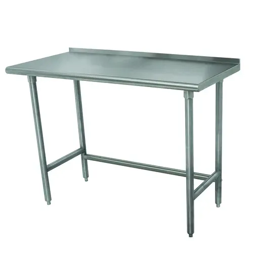Advance Tabco TFMSLAG-248-X Work Table, 16 Gauge Stainless Steel Top with Open Base and 1 1/2" Backsplash - 96"W x 24"D