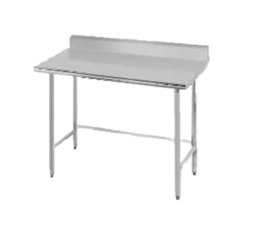 Advance Tabco TKMS-368 Work Table, 16 Gauge Stainless Steel Top with Open Base, Stainless Steel Legs and 5"H Backsplash - 96"W x 36"D x 40.5"H