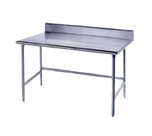 Advance Tabco TKSS-3612 Work Table, 14 Gauge Stainless Steel Top with Open Base, Stainless Steel Legs and 5" Backsplash - 144"W x 36"D x 40.5"H