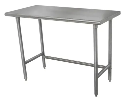 Advance Tabco TMS-3611 Work Table, 16 Gauge Stainless Steel Top with Open Base, Stainless Steel Legs and without Backsplash - 132"W x 36"D x 35.5"H