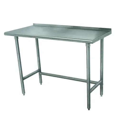 Advance Tabco TSFLAG-306-X Work Table, 16 Gauge Stainless Steel Top with Open Base and 1 1/2" Backsplash - 72"W x 30"D