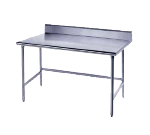 Advance Tabco TSKG-2411 Work Table, 16 Gauge Stainless Steel Top with Open Base, Stainless Steel Legs and 5" Backsplash - 132"W x 24"D x 40.5"H