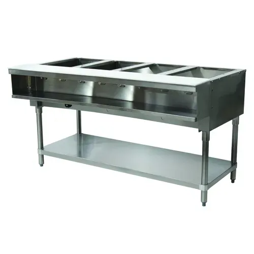 Advance Tabco WB-4G-LP Open Base Hot Food Steam Table with (4) 12" x 20" Well Openings, Liquid propane - 25,000 BTU