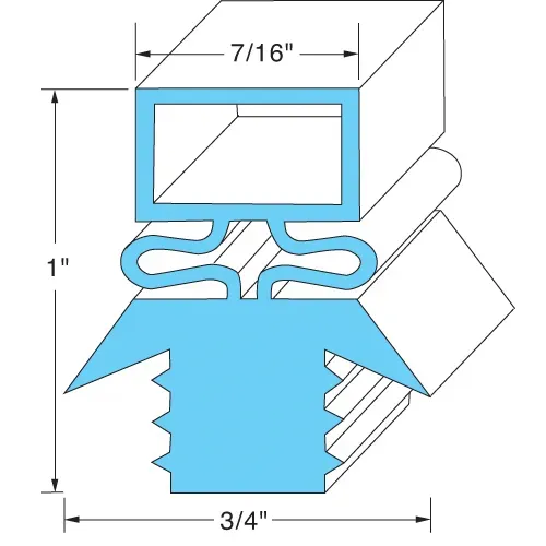 AllPoints Foodservice Parts & Supplies AllPoints Foodservice Parts & Supplies 74-1050 23-3/16" x 29-3/16" Magnetic Gray Refrigerator Door Gasket