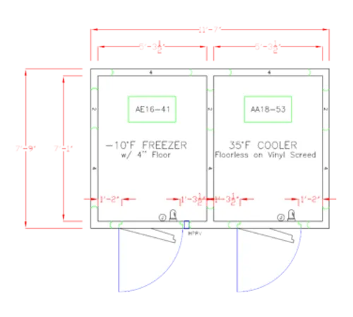 American Panel Corporation 8X12-O Walk-In Combination Cooler/Freezer (50/50 split)