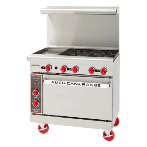 American Range AR-12G-4B-C
Restaurant Gas Range,
with 

and 
-