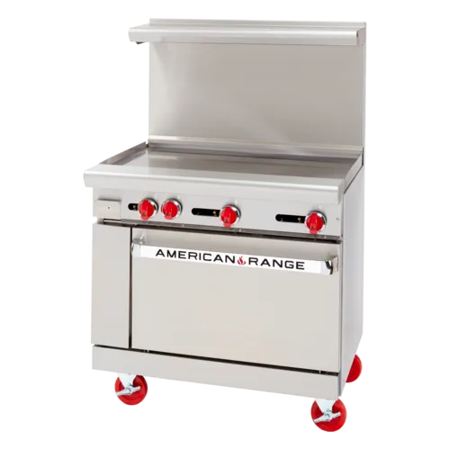American Range American Range
AR-36G-SB
Restaurant Gas Range,
with 

and 
-