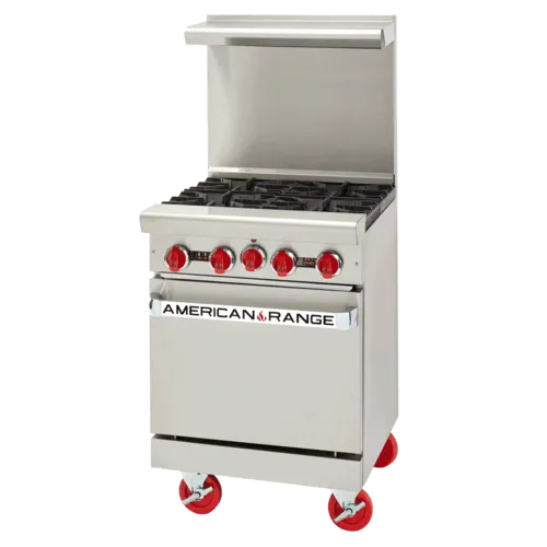 American Range AR-4
Restaurant Gas Range, 24" W
with 

and 
-