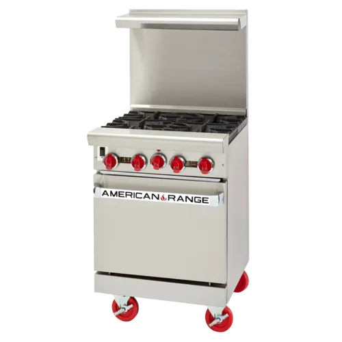 American Range ARGF-12G-2B
Restaurant Gas Range, 24" W
with 

and 
-
