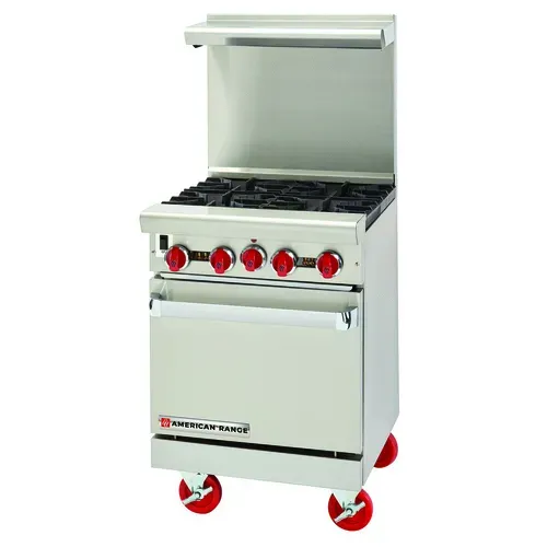 American Range American Range
ARGF-4-SB
Restaurant Gas Range, 24" W
with
and
-