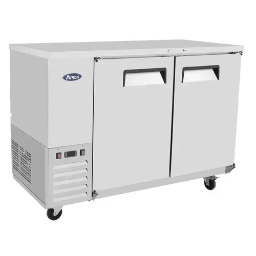 Atosa SBB59GRAUS1 Stainless Steel 2 Solid Door Refrigerated Back Bar Storage Cabinet, 115 Volts