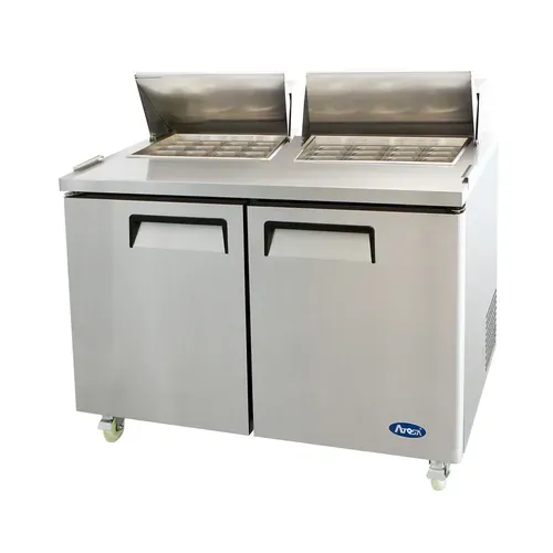 Atosa USA MSF8307GR 60.20'' 2 Door Counter Height Mega Top Refrigerated Sandwich / Salad Prep Table