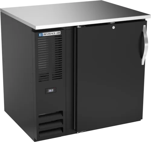 Beverage Air Beverage Air BB36HC-1-B Black 1 Solid Door Refrigerated Back Bar Storage Cabinet