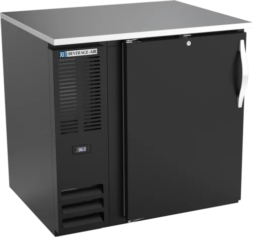 Beverage Air Beverage Air BB36HC-1-F-B Black 1 Solid Door Refrigerated Back Bar Storage Cabinet