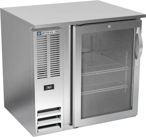 Beverage Air Beverage Air BB36HC-1-FG-S Black 1 Glass Door Refrigerated Back Bar Storage Cabinet