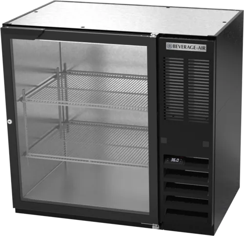 Beverage Air BB36HC-1-G-B Black 1 Glass Door Refrigerated Back Bar Storage Cabinet, 115 Volts