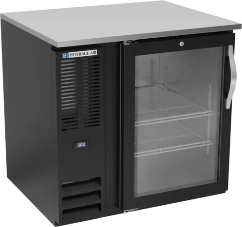 Beverage Air Beverage Air BB36HC-1-G-B Black 1 Glass Door Refrigerated Back Bar Storage Cabinet