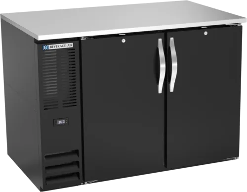 Beverage Air Beverage Air BB48HC-1-B Black 2 Solid Door Refrigerated Back Bar Storage Cabinet