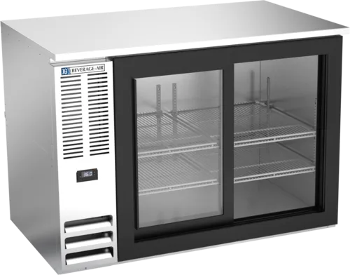 Beverage Air Beverage Air BB48HC-1-F-GS-S Black 2 Glass Door Refrigerated Back Bar Storage Cabinet