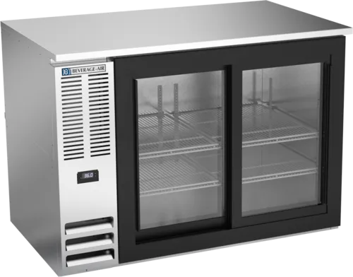 Beverage Air Beverage Air BB48HC-1-GS-S Black 2 Glass Door Refrigerated Back Bar Storage Cabinet