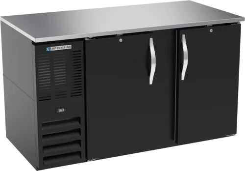 Beverage Air Beverage Air BB58HC-1-F-B Black 2 Solid Door Refrigerated Back Bar Storage Cabinet