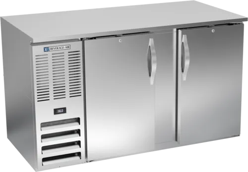 Beverage Air Beverage Air BB58HC-1-F-S Silver 2 Solid Door Refrigerated Back Bar Storage Cabinet