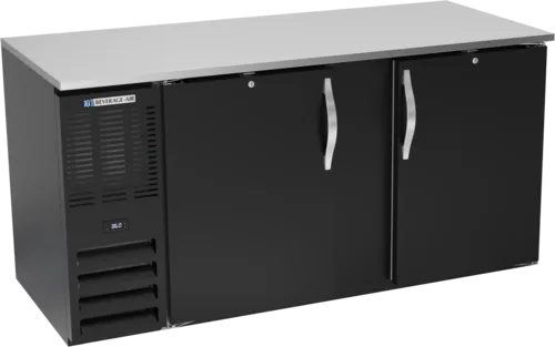Beverage Air Beverage Air BB68HC-1-B Black 2 Solid Door Refrigerated Back Bar Storage Cabinet