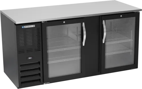 Beverage Air Beverage Air BB68HC-1-FG-B Black 2 Glass Door Refrigerated Back Bar Storage Cabinet