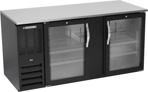 Beverage Air Beverage Air BB68HC-1-G-B Black 2 Glass Door Refrigerated Back Bar Storage Cabinet