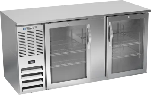 Beverage Air Beverage Air BB68HC-1-G-S Silver 2 Glass Door Refrigerated Back Bar Storage Cabinet
