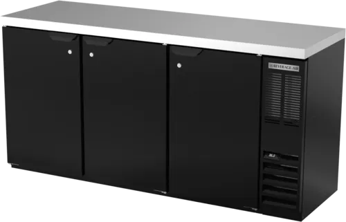 Beverage Air BB72HC-1-B-27 Black 3 Solid Door Refrigerated Back Bar Storage Cabinet, 115 Volts