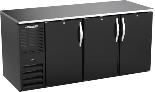Beverage Air Beverage Air BB72HC-1-B Black 3 Solid Door Refrigerated Back Bar Storage Cabinet
