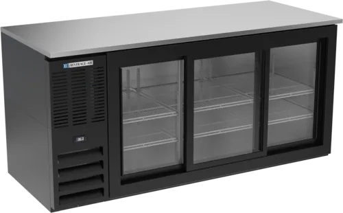 Beverage Air Beverage Air BB72HC-1-F-GS-B Black 3 Glass Door Refrigerated Back Bar Storage Cabinet