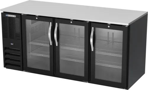 Beverage Air Beverage Air BB72HC-1-FG-B Black 3 Glass Door Refrigerated Back Bar Storage Cabinet