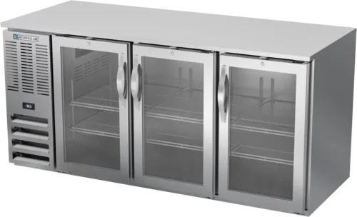 Beverage Air Beverage Air BB72HC-1-FG-S Silver 3 Glass Door Refrigerated Back Bar Storage Cabinet