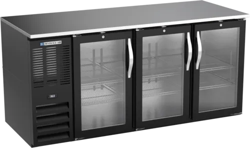 Beverage Air Beverage Air BB72HC-1-G-B Black 3 Glass Door Refrigerated Back Bar Storage Cabinet