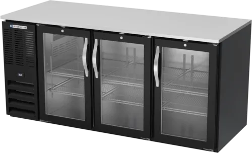 Beverage Air Beverage Air BB72HC-1-G-B Black 3 Glass Door Refrigerated Back Bar Storage Cabinet