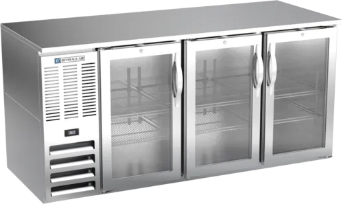 Beverage Air Beverage Air BB72HC-1-G-S Silver 3 Glass Door Refrigerated Back Bar Storage Cabinet