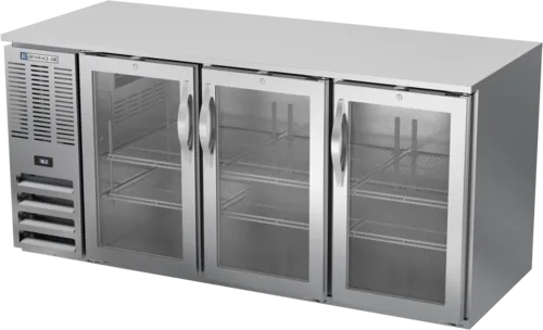 Beverage Air Beverage Air BB72HC-1-G-S Silver 3 Glass Door Refrigerated Back Bar Storage Cabinet