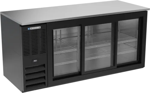 Beverage Air Beverage Air BB72HC-1-GS-B Black 3 Glass Door Refrigerated Back Bar Storage Cabinet