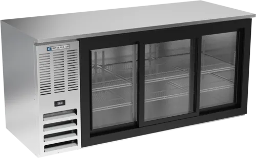 Beverage Air Beverage Air BB72HC-1-GS-S Black 3 Glass Door Refrigerated Back Bar Storage Cabinet