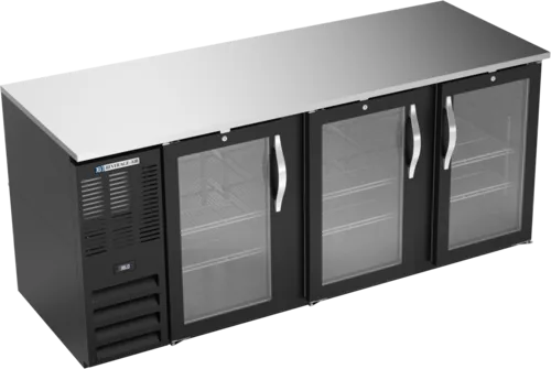 Beverage Air Beverage Air BB78HC-1-FG-B Black 3 Glass Door Refrigerated Back Bar Storage Cabinet