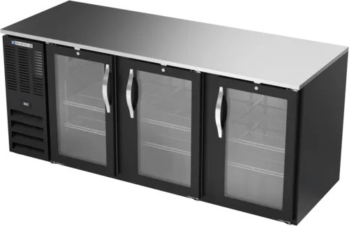 Beverage Air Beverage Air BB78HC-1-FG-B Black 3 Glass Door Refrigerated Back Bar Storage Cabinet