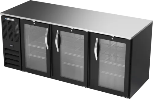 Beverage Air Beverage Air BB78HC-1-G-B Black 3 Glass Door Refrigerated Back Bar Storage Cabinet