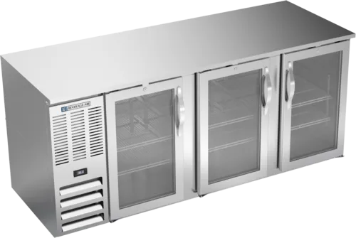 Beverage Air Beverage Air BB78HC-1-G-S Silver 3 Glass Door Refrigerated Back Bar Storage Cabinet