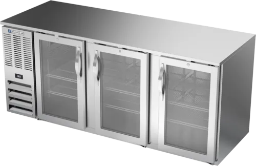 Beverage Air Beverage Air BB78HC-1-G-S Silver 3 Glass Door Refrigerated Back Bar Storage Cabinet