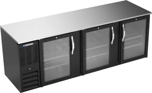 Beverage Air Beverage Air BB94HC-1-FG-B Black 3 Glass Door Refrigerated Back Bar Storage Cabinet
